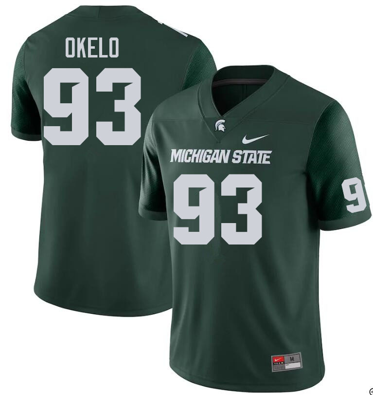 Men #93 Alex Okelo Michigan State Spartans College Football Jerseys Sale-Green